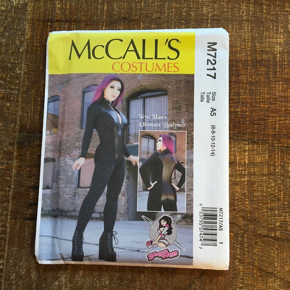 McCalls Sewing Pattern M7217 Yaya Han Cosplay Ultimate Sexy Bodysuit 6-14 UNCUT